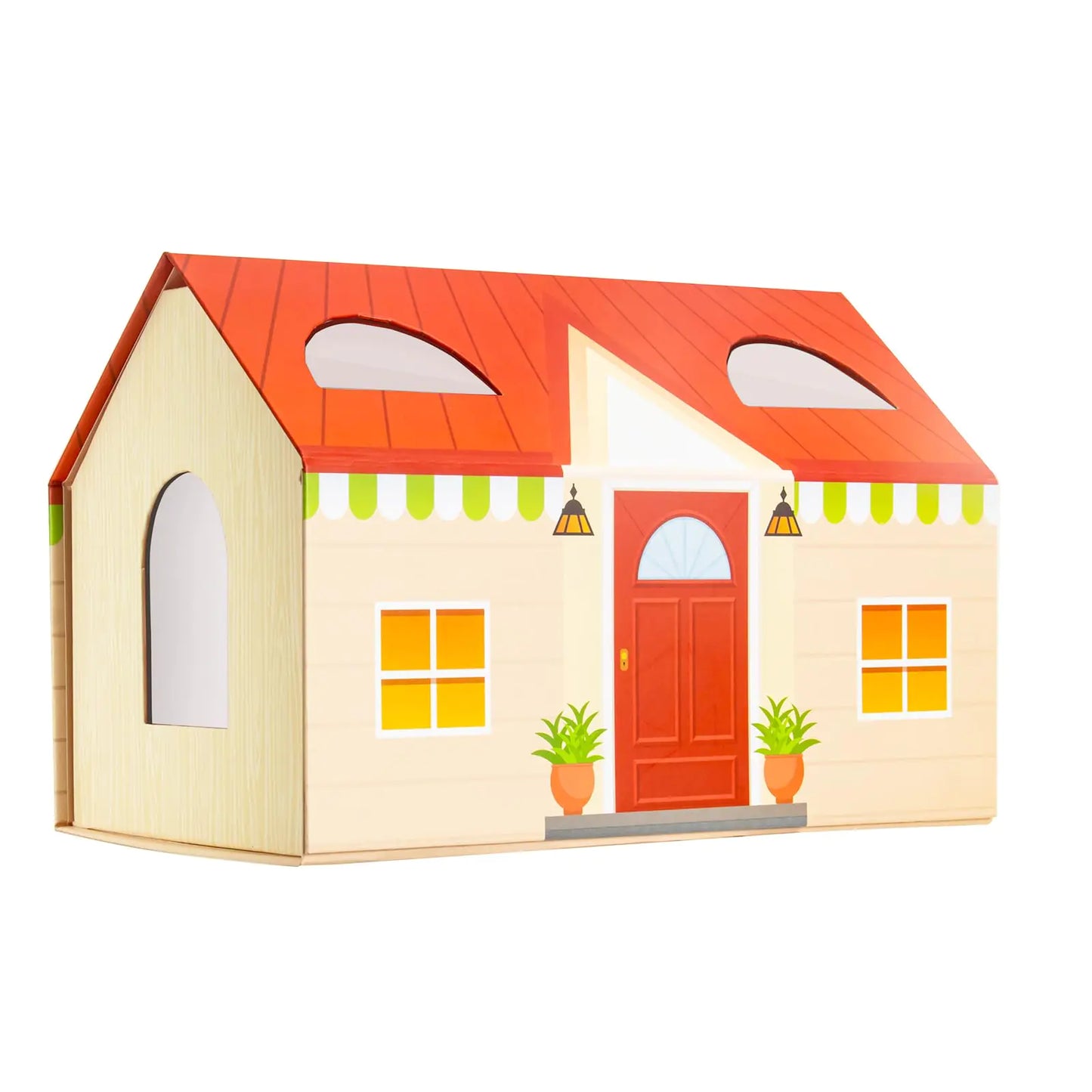 GINLEBO Large Gift Box 9.5x6.3x6Inch House Shaped Gift Box with Magnetic Closure Lid and Clear Window Luxury Collapsible Gift Box for HouseWarming New Home