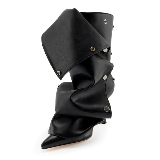 KaroNairy Short Cowboy Boots for Women Stacked Heel Cowgirl Boots Almond Toe Western Stitched Ankle Boots