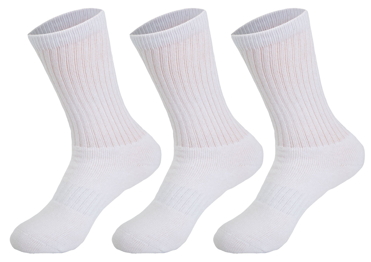 3 Pairs Cotton Crew Socks for Women – Soft, Breathable & Cushioned Athletic Sport Socks, Size 9-11-8