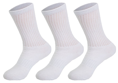 3 Pairs Cotton Crew Socks for Women – Soft, Breathable & Cushioned Athletic Sport Socks, Size 9-11-8