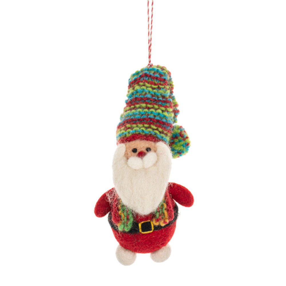 Felted Wool Santa & Snowman Ornaments Set of 2-1