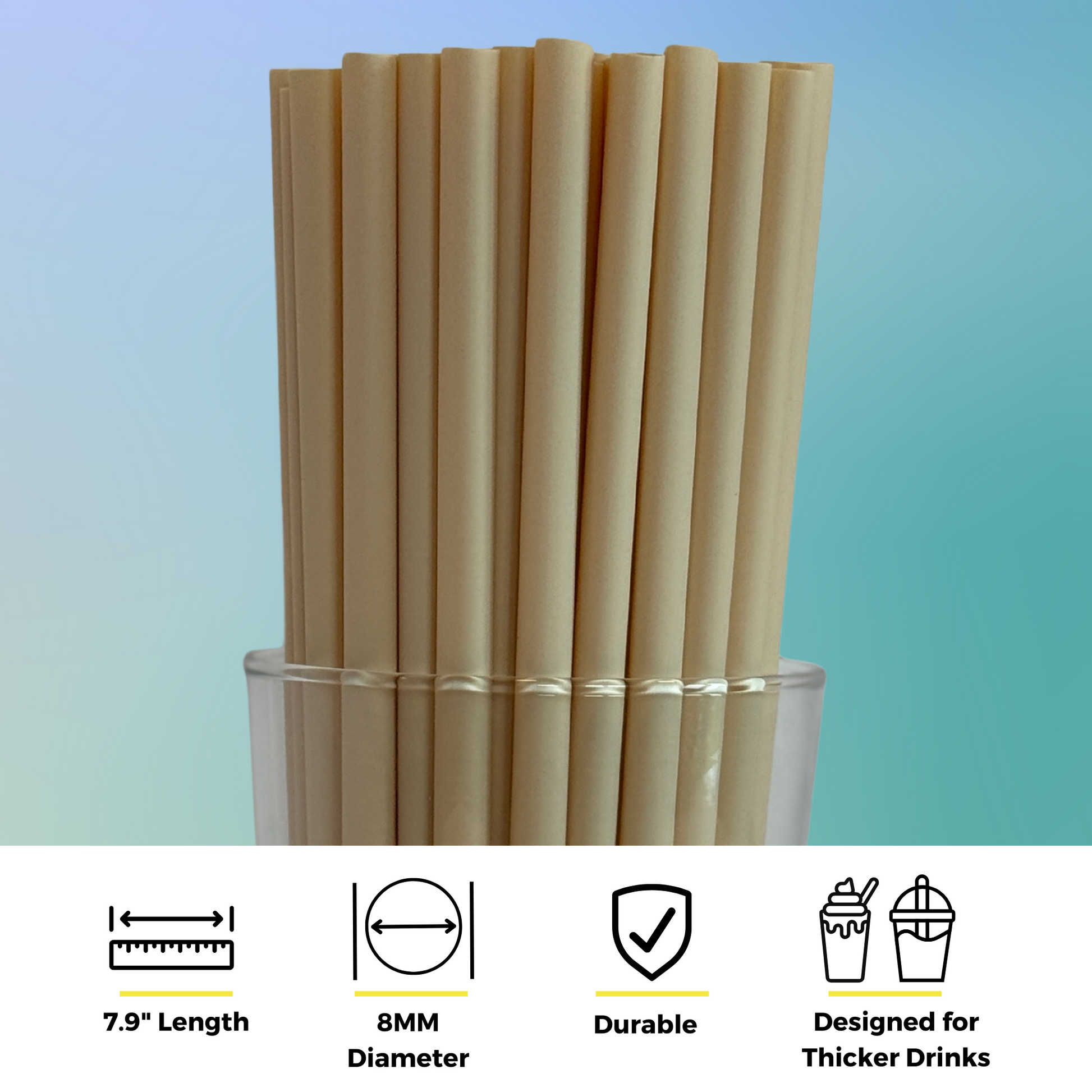 7.9" Bamboo Fiber Straws | 8mm-4