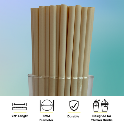 7.9" Bamboo Fiber Straws | 8mm-4