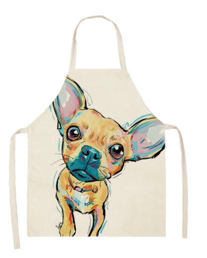 Nordic Polyester Dog Print Apron for Adults