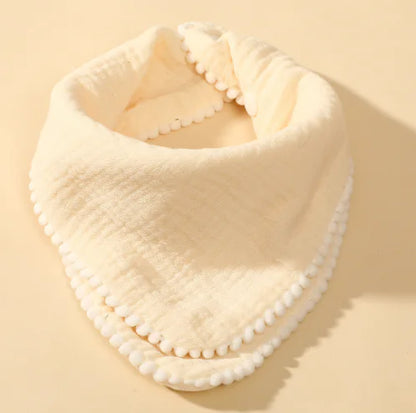 Cotton Gauze Baby Bibs with Lace for Newborns