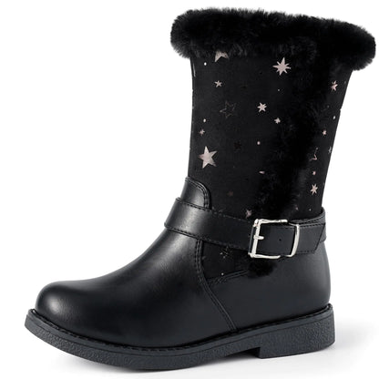 KELISI Girls Boots Winter Side Zipper Boots for Girls Fashion Cute Snow Boot Outdoor Boots Shoes