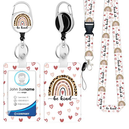 Zinc Alloy Rainbow Lanyard with PVC ID Card Holder