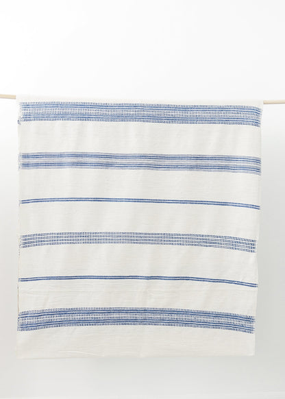 Aden Fabric Yardage - Natural with Blue-0