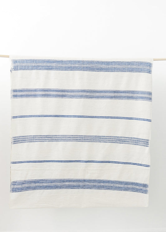 Aden Fabric Yardage - Natural with Blue-0