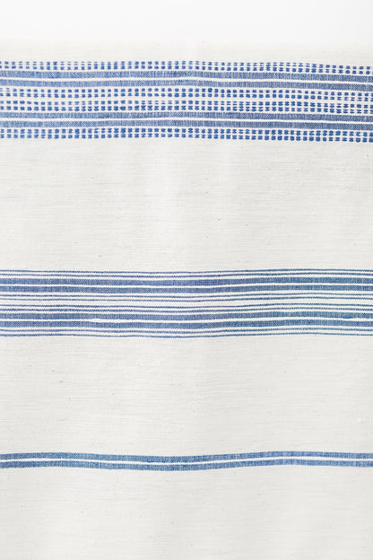 Aden Fabric Yardage - Natural with Blue-2