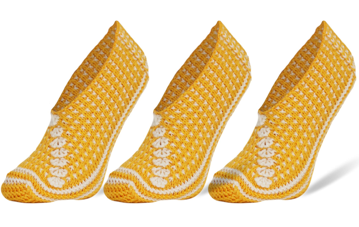 Crochet Slipper Socks for Women 3 Pairs Shoe Size 5-7-6