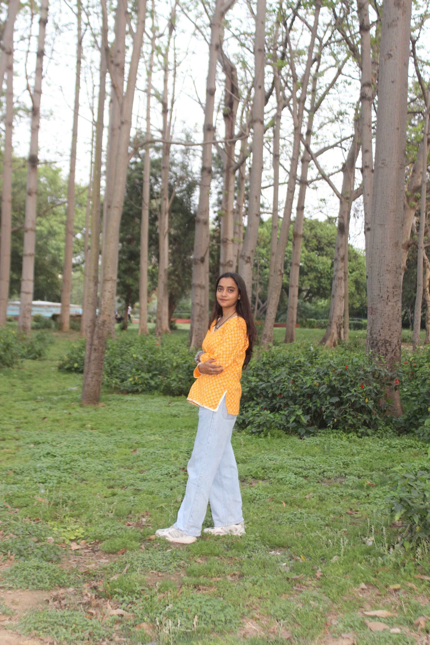 Yellow Dusk Cotton Kurti-3