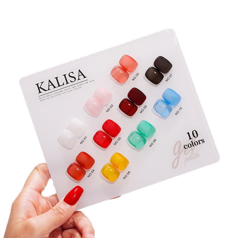 Kalisa 10Pcs Gel Nail Set Gel Nail Polish Kit Glitter Soak Off Uv Varnish 15Ml-5