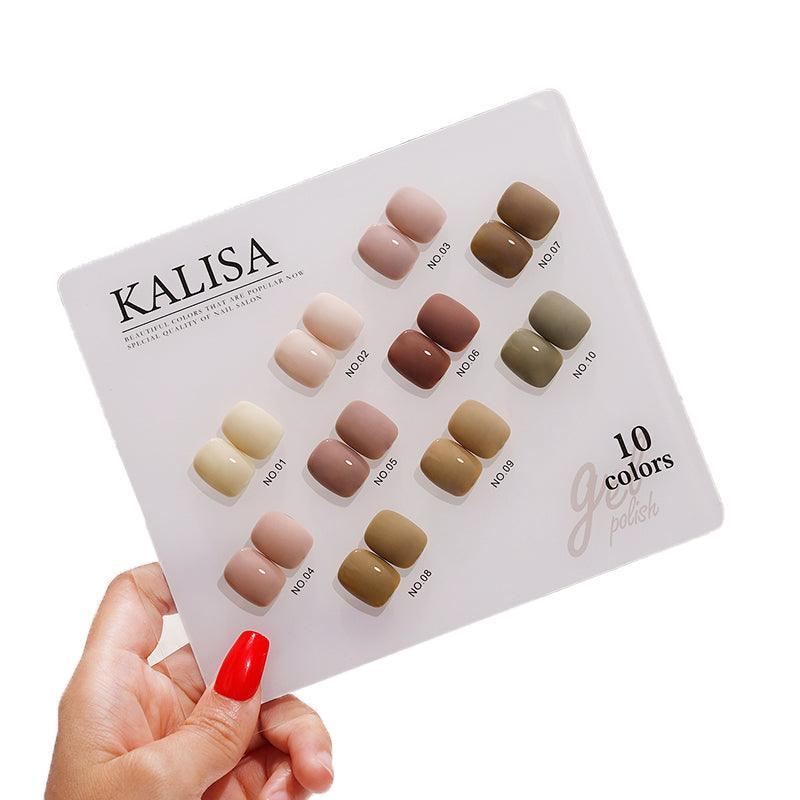 Kalisa 10Pcs Gel Nail Set Gel Nail Polish Kit Glitter Soak Off Uv Varnish 15Ml-10