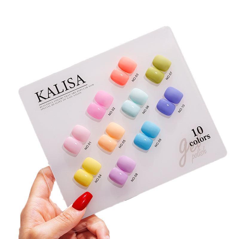 Kalisa 10Pcs Gel Nail Set Gel Nail Polish Kit Glitter Soak Off Uv Varnish 15Ml-11