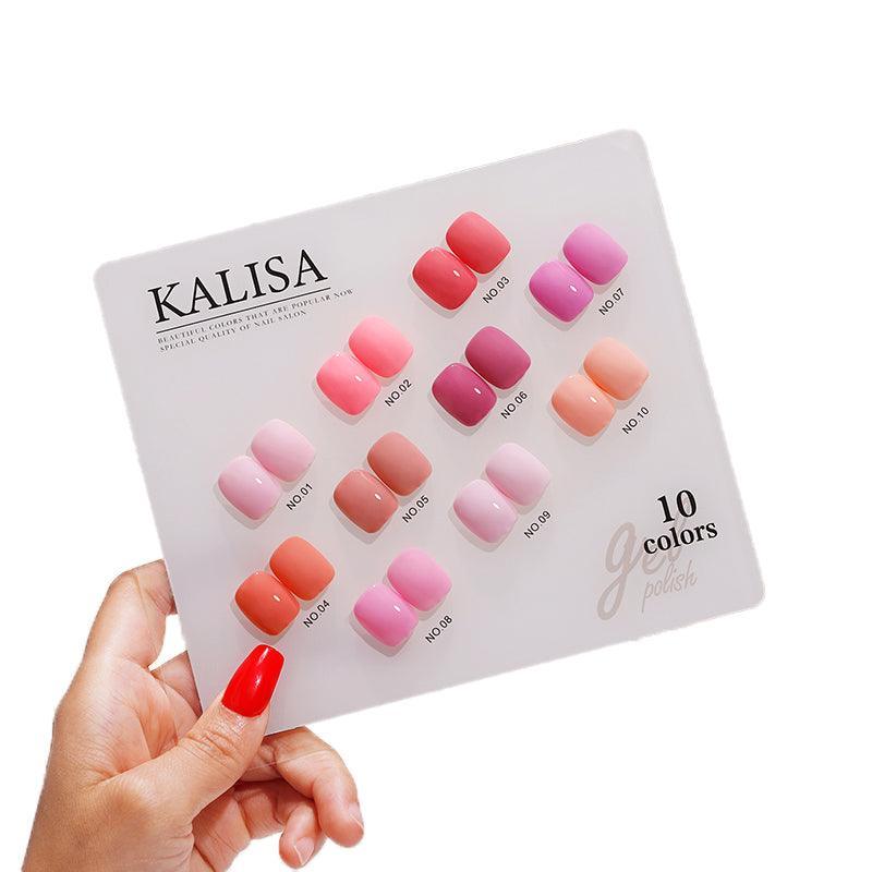 Kalisa 10Pcs Gel Nail Set Gel Nail Polish Kit Glitter Soak Off Uv Varnish 15Ml-14