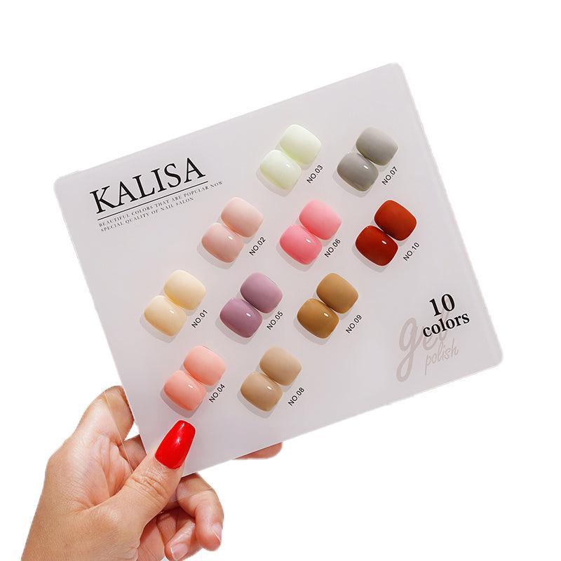 Kalisa 10Pcs Gel Nail Set Gel Nail Polish Kit Glitter Soak Off Uv Varnish 15Ml-15