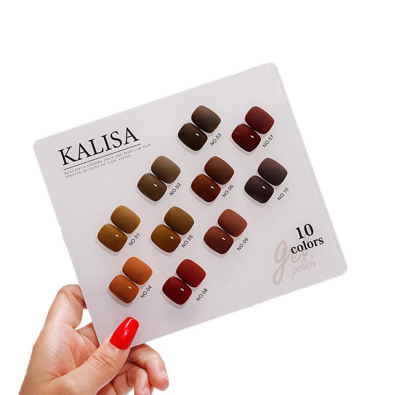 Kalisa 10Pcs Gel Nail Set Gel Nail Polish Kit Glitter Soak Off Uv Varnish 15Ml-17