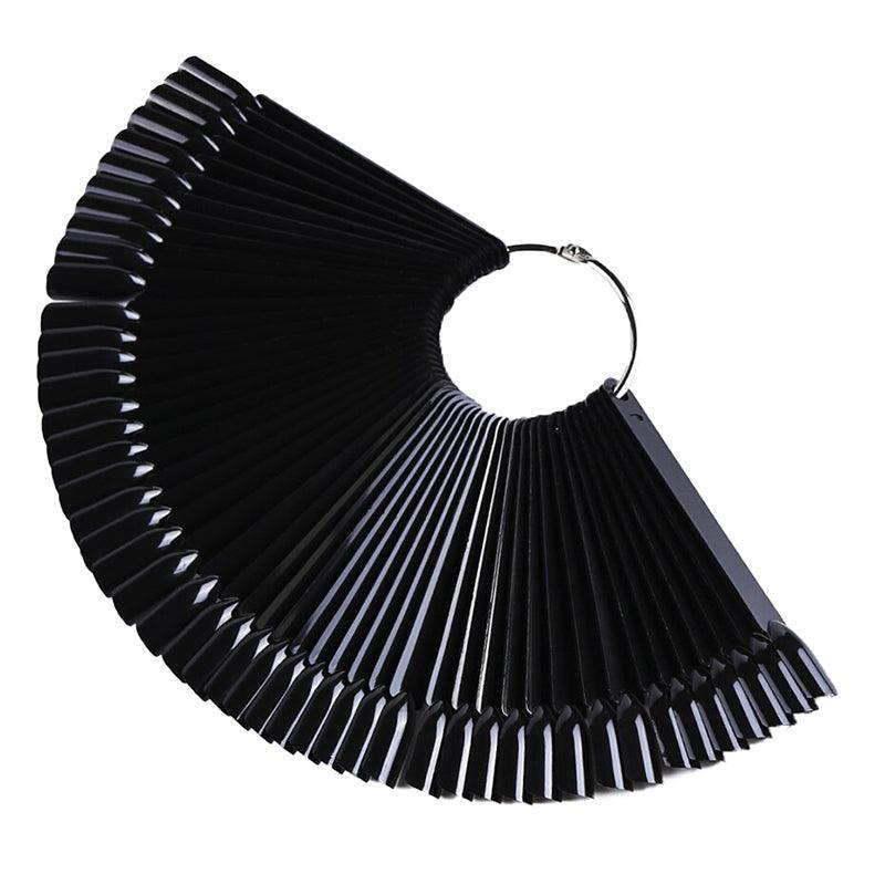 50Pcs Round Head Iron Ring Fan Color Card Oval Fake Nail Practice Tools-5