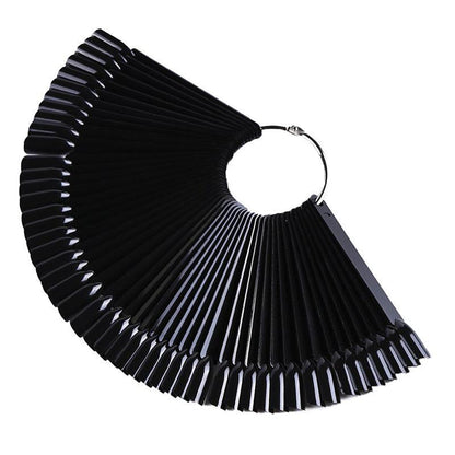 50Pcs Round Head Iron Ring Fan Color Card Oval Fake Nail Practice Tools-5
