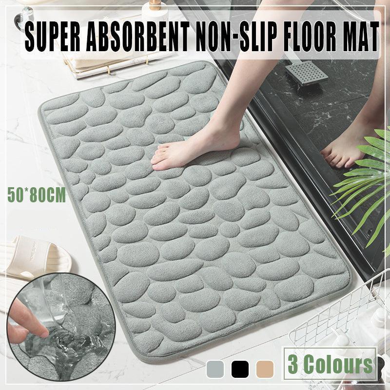 50x80cm 3D Super Absorbent Non-Slip Bath Mat with Memory Foam for Bathroom Use-0