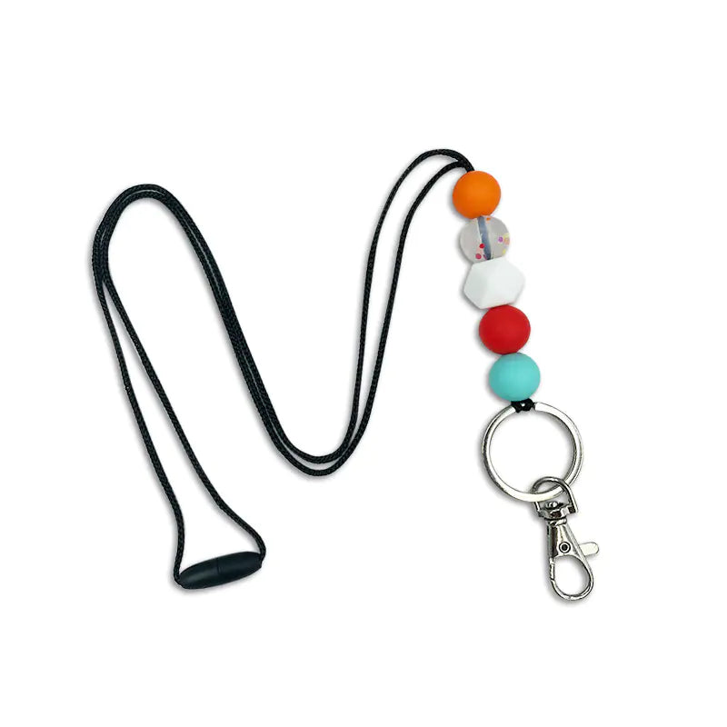 Amazon Badge Holder Keychain with Silicone Beads Lanyard
