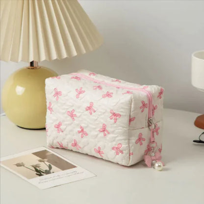 Large Bow Clutch Cosmetic Bag