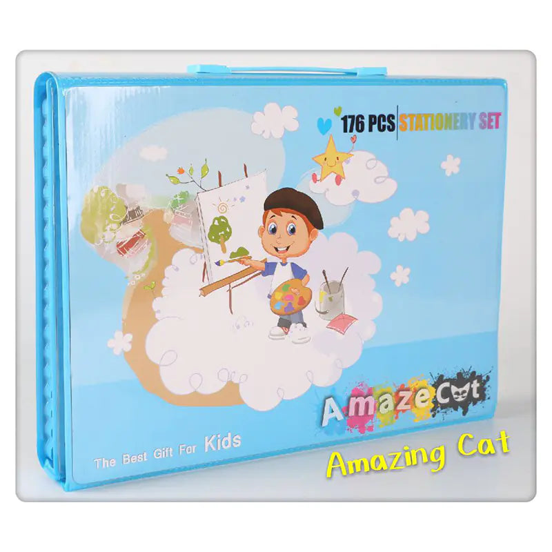 Children's Oil and Watercolor Paint Set with Brushes